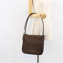 GUCCI Shoulder Bag Suede Brown Gold 000 2855 0550 0 Auth 156851-23