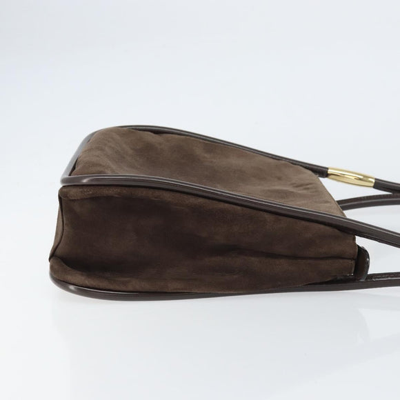 GUCCI Shoulder Bag Suede Brown Gold 000 2855 0550 0 Auth 156851