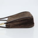 GUCCI Shoulder Bag Suede Brown Gold 000 2855 0550 0 Auth 156851-5