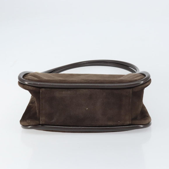 GUCCI Shoulder Bag Suede Brown Gold 000 2855 0550 0 Auth 156851