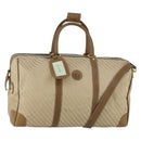 GUCCI Boston Bag Canvas 2way Beige Gold Auth 156852-1