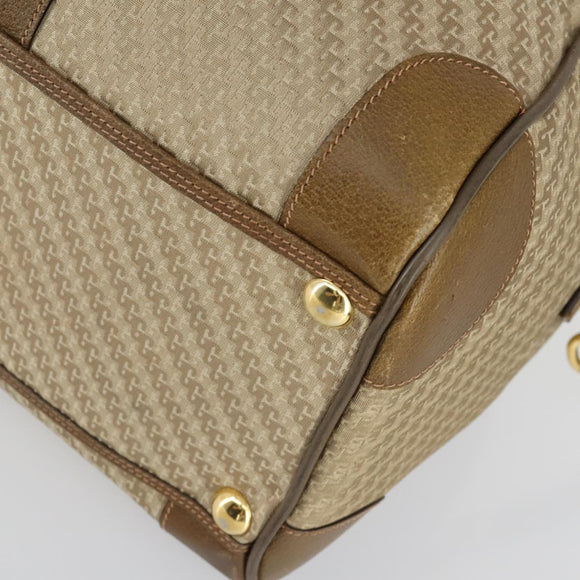 GUCCI Boston Bag Canvas 2way Beige Gold Auth 156852