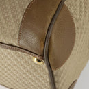 GUCCI Boston Bag Canvas 2way Beige Gold Auth 156852-14