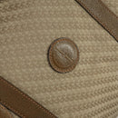 GUCCI Boston Bag Canvas 2way Beige Gold Auth 156852-17