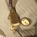 GUCCI Boston Bag Canvas 2way Beige Gold Auth 156852-19