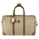 GUCCI Boston Bag Canvas 2way Beige Gold Auth 156852-2