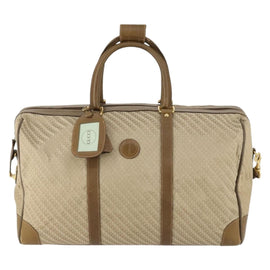 GUCCI Boston Bag Canvas 2way Beige Gold Auth 156852 - 0