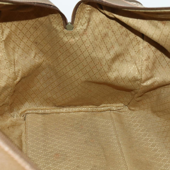 GUCCI Boston Bag Canvas 2way Beige Gold Auth 156852