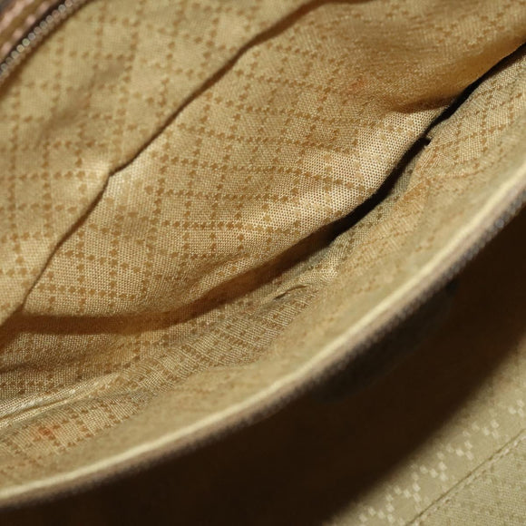 GUCCI Boston Bag Canvas 2way Beige Gold Auth 156852