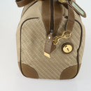 GUCCI Boston Bag Canvas 2way Beige Gold Auth 156852-4