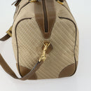 GUCCI Boston Bag Canvas 2way Beige Gold Auth 156852-5
