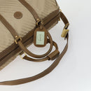 GUCCI Boston Bag Canvas 2way Beige Gold Auth 156852-7