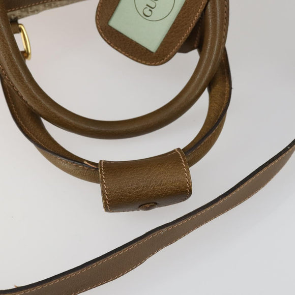 GUCCI Boston Bag Canvas 2way Beige Gold Auth 156852