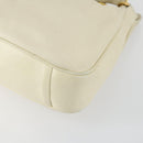 GUCCI Bamboo Hand Bag Leather 2way White Gold 001 0166 1638 Auth 156854-14