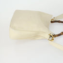 GUCCI Bamboo Hand Bag Leather 2way White Gold 001 0166 1638 Auth 156854-4