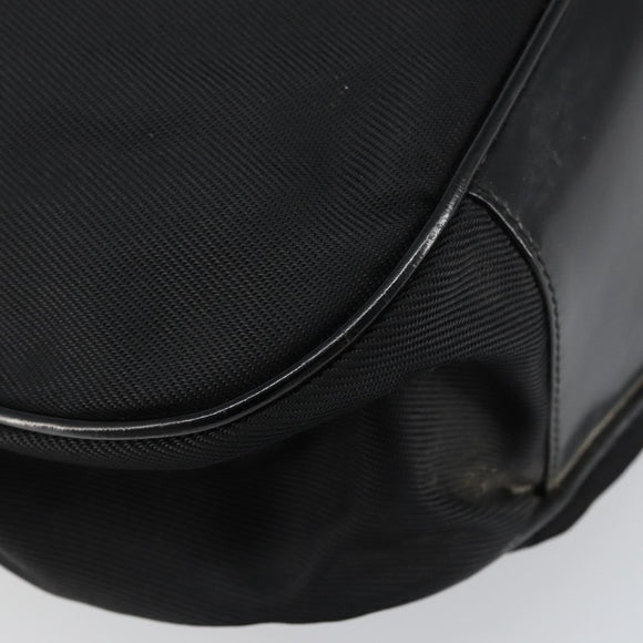 GUCCI Bamboo Hand Bag Nylon Black Silver 001 1998 1577 Auth 156855