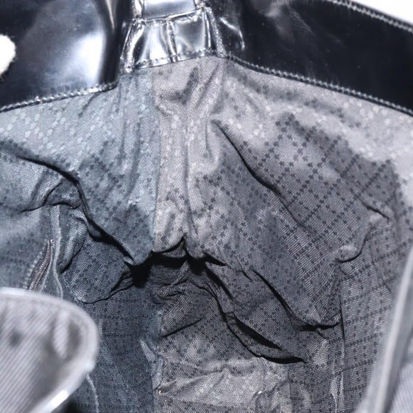 GUCCI Bamboo Hand Bag Nylon Black Silver 001 1998 1577 Auth 156855