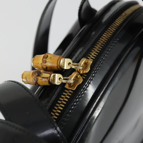 GUCCI Shoulder Bag Enamel Black Gold 001 1075 1650 0 Auth 156856