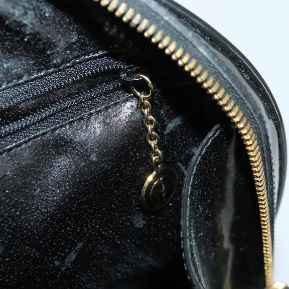 GUCCI Shoulder Bag Enamel Black Gold 001 1075 1650 0 Auth 156856