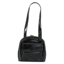 GUCCI Shoulder Bag Enamel Black Gold 001 1075 1650 0 Auth 156856-13