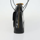 GUCCI Shoulder Bag Enamel Black Gold 001 1075 1650 0 Auth 156856-3