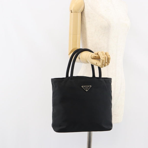 PRADA Hand Bag Nylon Black Auth 156858