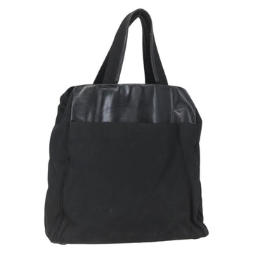 PRADA Tote Bag Nylon Leather Black Auth 156859