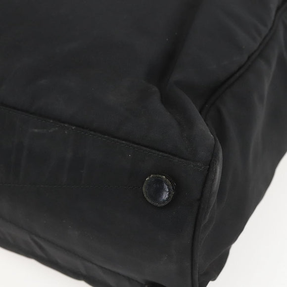PRADA Tote Bag Nylon Leather Black Auth 156859