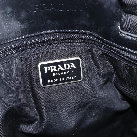 PRADA Tote Bag Nylon Leather Black Auth 156859