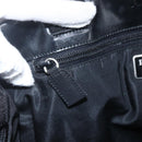 PRADA Tote Bag Nylon Leather Black Auth 156859-17