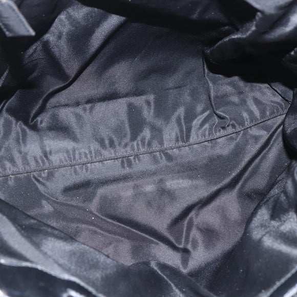 PRADA Tote Bag Nylon Leather Black Auth 156859