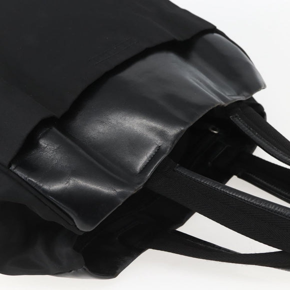 PRADA Tote Bag Nylon Leather Black Auth 156859