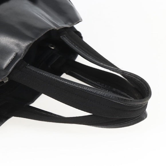 PRADA Tote Bag Nylon Leather Black Auth 156859