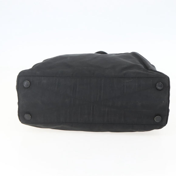 PRADA Tote Bag Nylon Leather Black Auth 156859