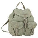 PRADA Backpack Nylon Beige Silver Auth 156861-1