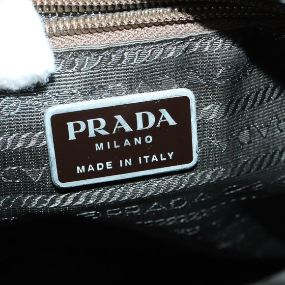 PRADA Backpack Nylon Beige Silver Auth 156861