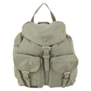 PRADA Backpack Nylon Beige Silver Auth 156861-13