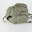 PRADA Backpack Nylon Beige Silver Auth 156861-4
