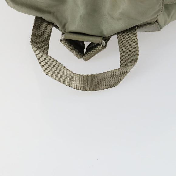 PRADA Backpack Nylon Beige Silver Auth 156861