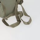 PRADA Backpack Nylon Beige Silver Auth 156861-9