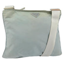 PRADA Shoulder Bag Nylon Light Blue Silver Auth 156862-1