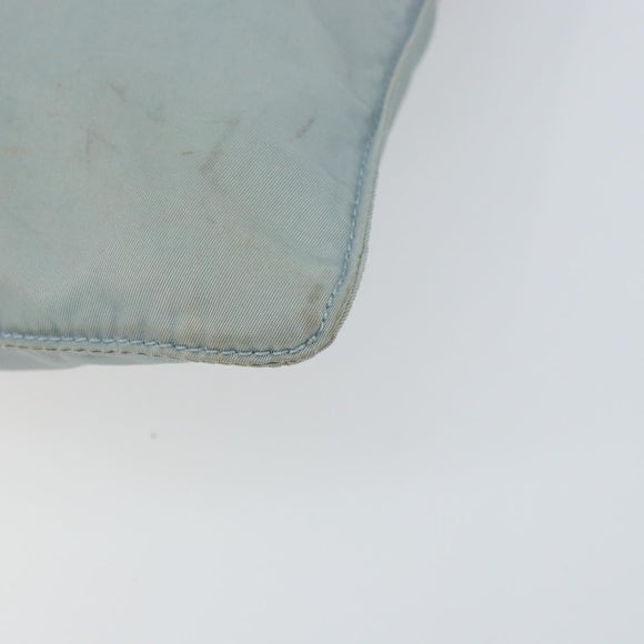 PRADA Shoulder Bag Nylon Light Blue Silver Auth 156862