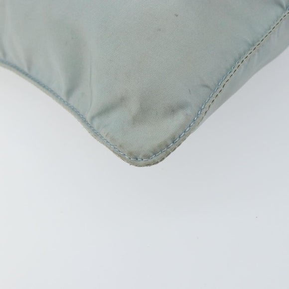 PRADA Shoulder Bag Nylon Light Blue Silver Auth 156862