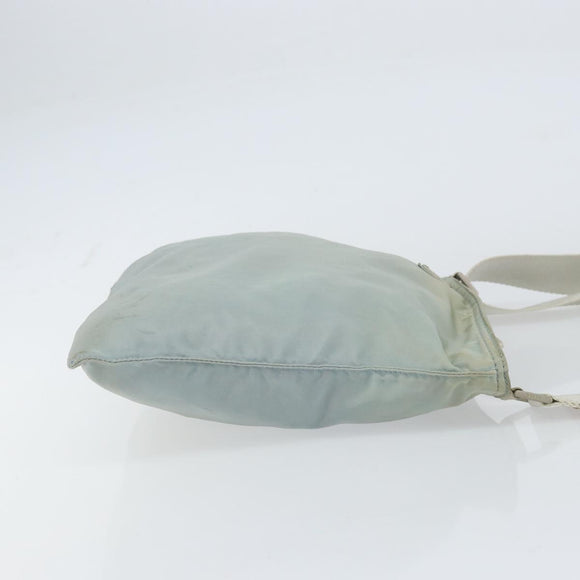 PRADA Shoulder Bag Nylon Light Blue Silver Auth 156862