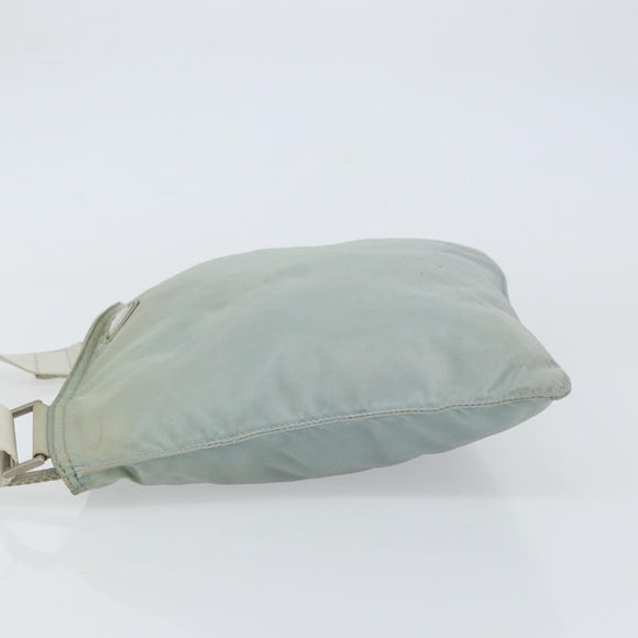 PRADA Shoulder Bag Nylon Light Blue Silver Auth 156862