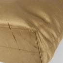 PRADA Tote Bag Satin Beige Silver Auth 156863-10