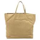 PRADA Tote Bag Satin Beige Silver Auth 156863-3