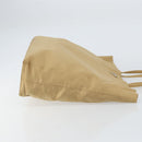 PRADA Tote Bag Satin Beige Silver Auth 156863-4