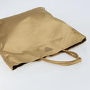 PRADA Tote Bag Satin Beige Silver Auth 156863-6