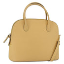 CELINE Hand Bag Leather 2way Yellow Gold Auth 156864-1